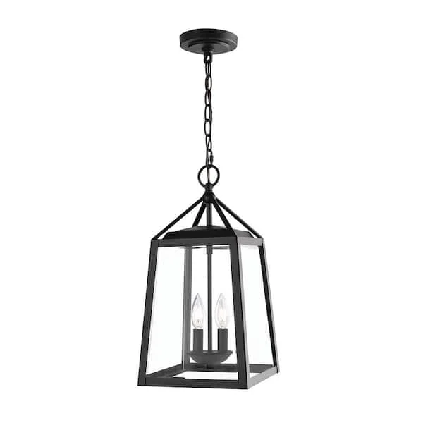 Blakeley Transitional 2-Light Black Outdoor Pendant Light Fixture -  $55