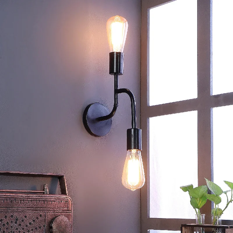 Flute Black Metal Wall Light by SS Lightings