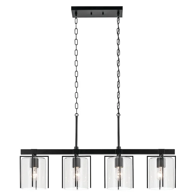 Kichler Birk 4-Light Matte Black Farmhouse Led; Dry rated Chandelier - $160