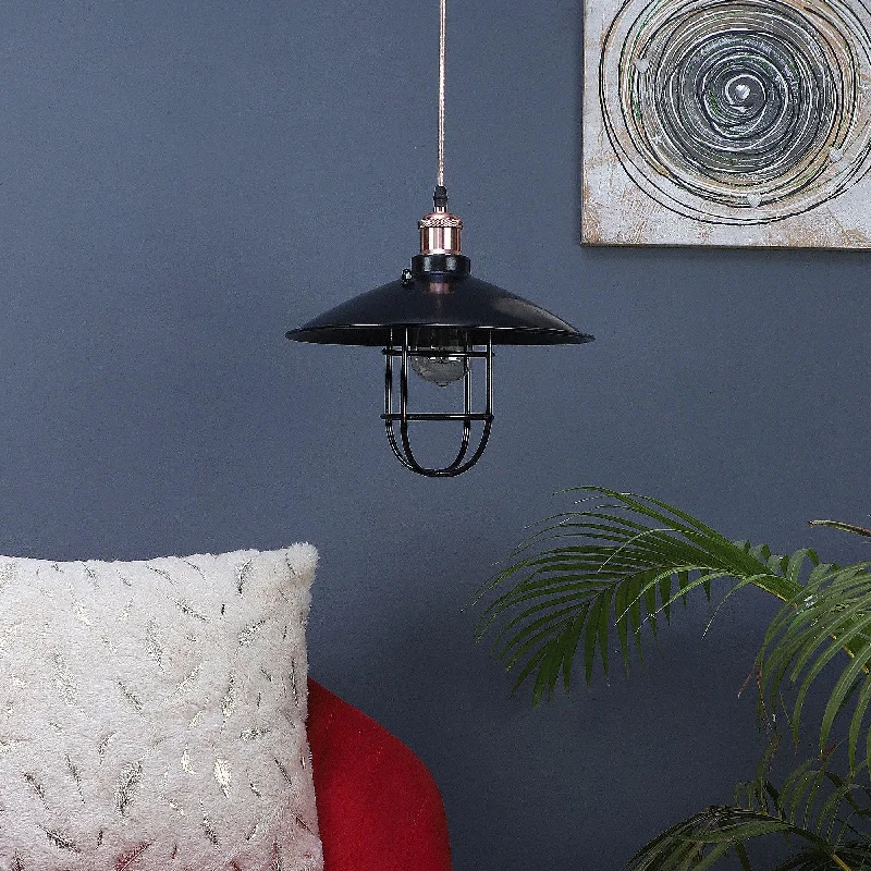 Nora Black Metal Single Hanging Light By Ss Lightings