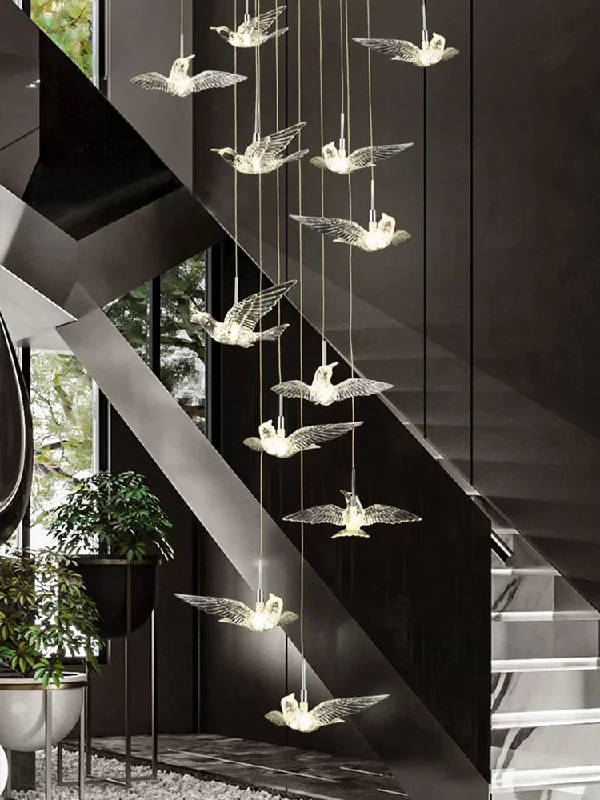 Acrylic Glass Birds Chandelier - Exquisite Lighting Solution