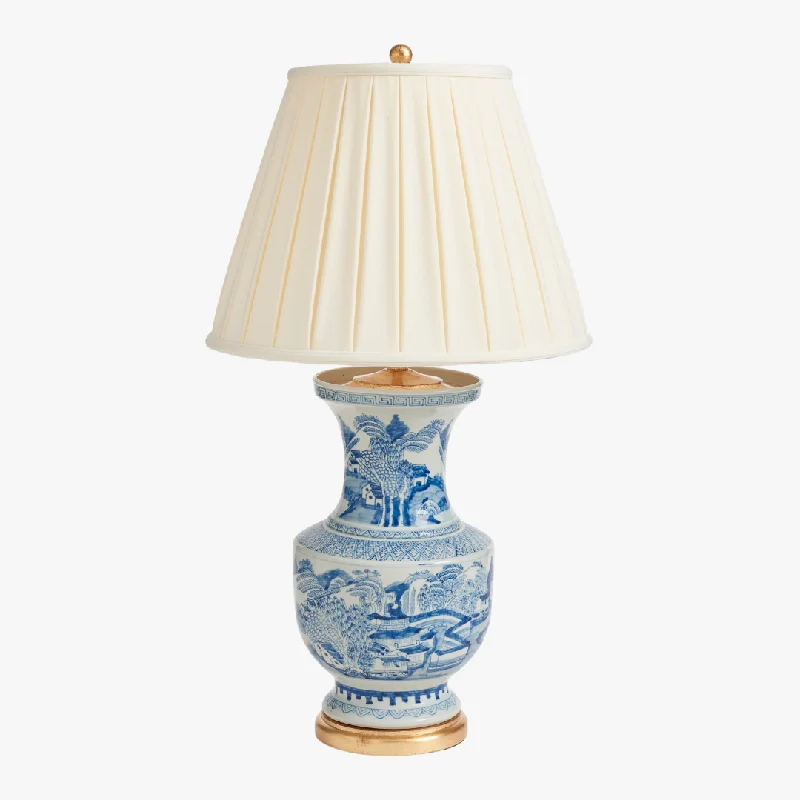 Blue Canton Porcelain Lamp