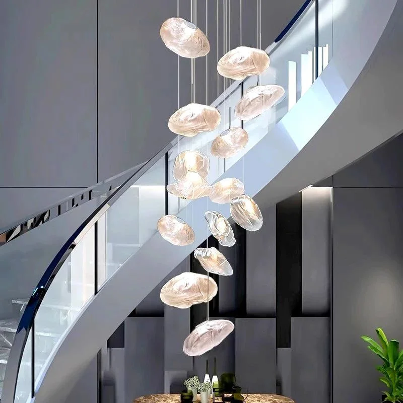 Crystal Lava Pebbles Chandelier - Elegant Lighting