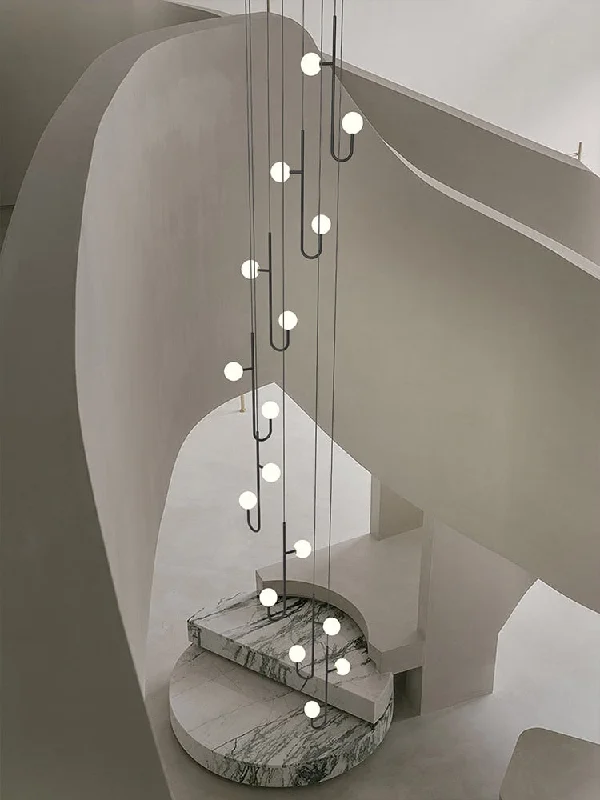 Hooked Staircase Chandelier: Elegant Lighting Fixture