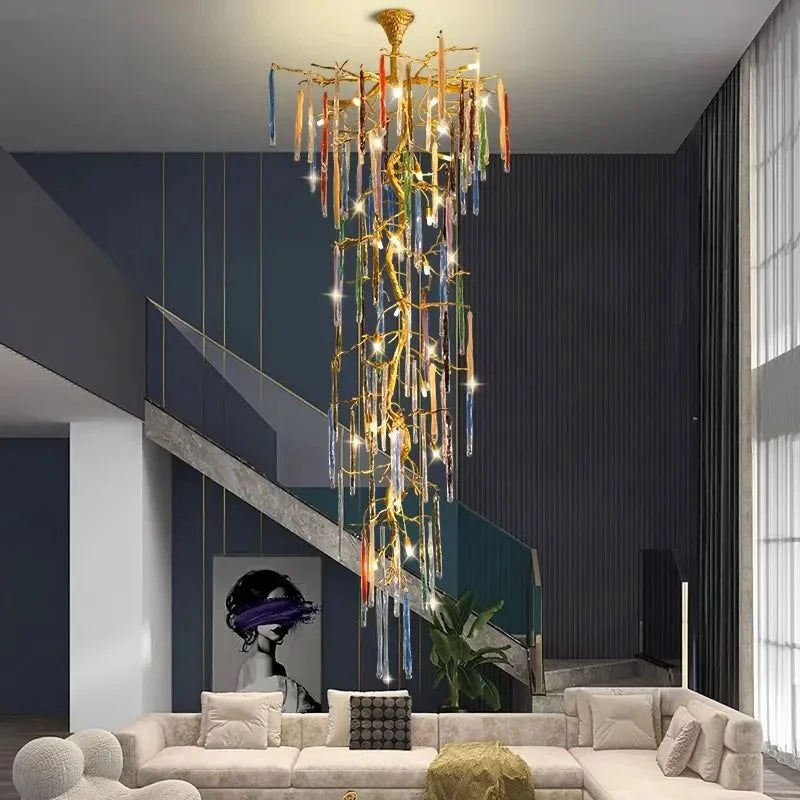 Winter Tree Colourful Crystal Tunes Chandelier Lighting