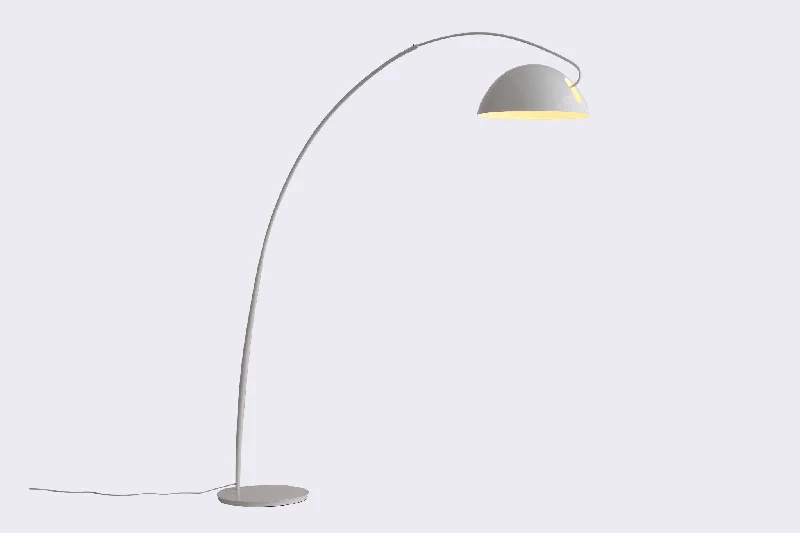 91" White Steel Arched Floor Lamp