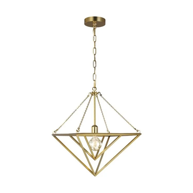 Pendant Carat Chapman and Myers Small 1 Lamp Burnished Brass 60 Watts