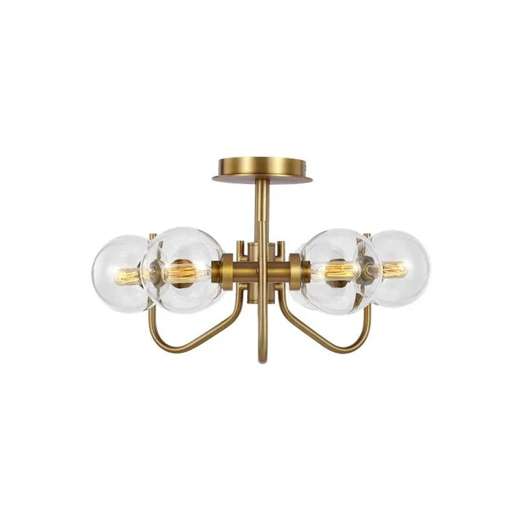 Ceiling Light Verne Ellen DeGeneres Semi-Flush Mount 6 Lamp Burnished Brass