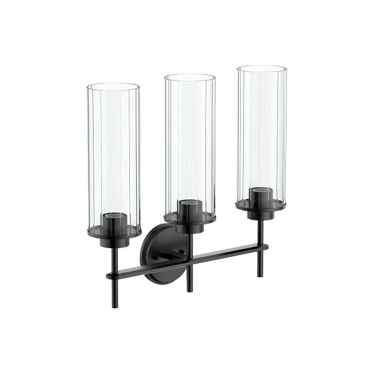 Bath Light Greenfield 3 Globe 3 Lamp Matte Black Glass or Shade Globe