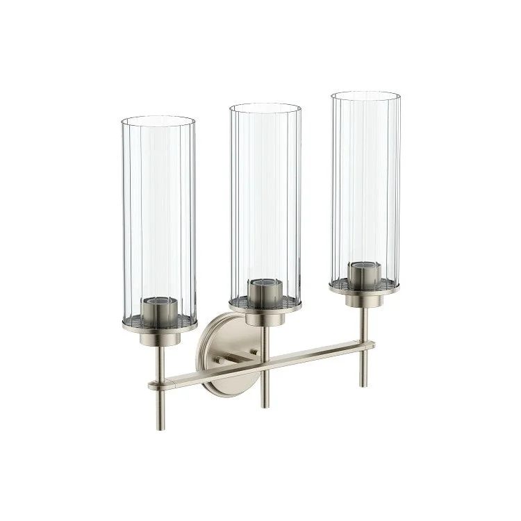 Bath Light Greenfield 3 Globe 3 Lamp Brushed Nickel Glass or Shade Globe