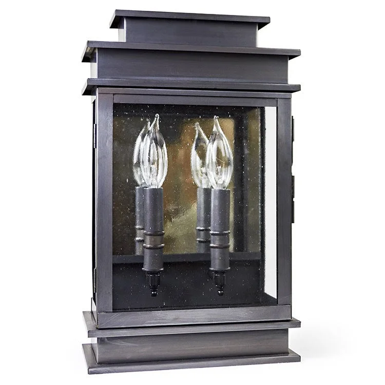 Empire Two-Light Outdoor Wall Lantern with Plain Mirror