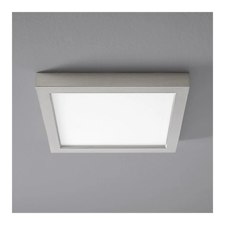 Altair Single-Light 9" LED Square Flush Mount Ceiling Fixture - Satin Nickel