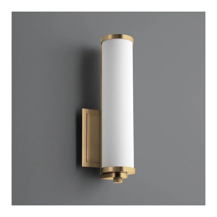 Tempus Single-Light 13" LED Bathroom Wall Sconce - Aged Brass