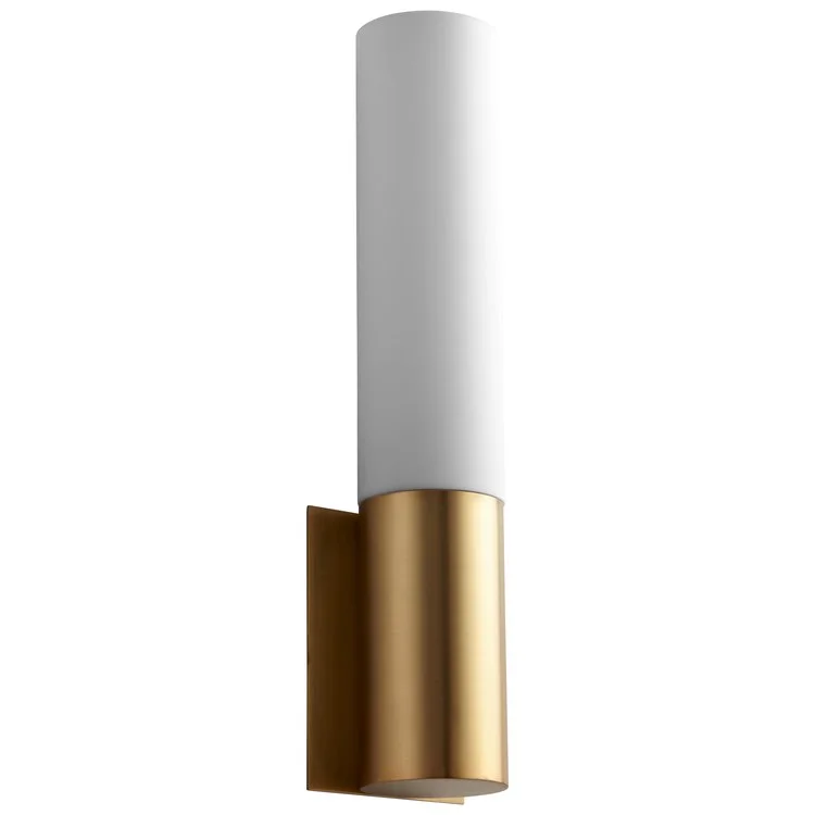 Magnum Single-Light LED Wall Sconce with Acrylic Shade - Aged Brass