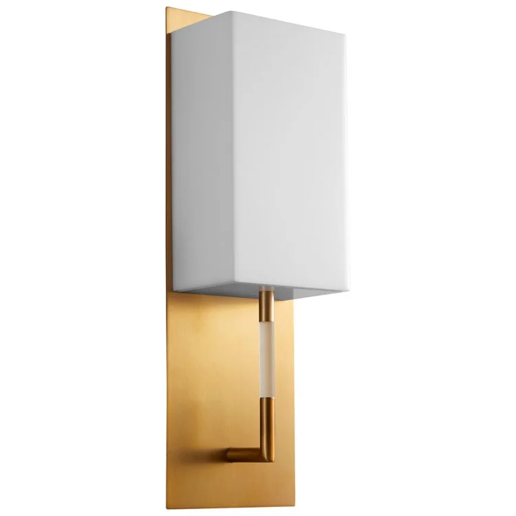 Epoch Single-Light Wall Sconce with Acrylic Shade - Aged Brass