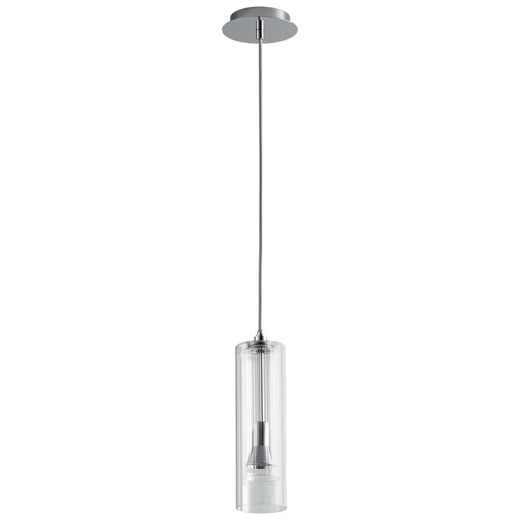 Gratis Single-Light Mini Pendant with Clear Glass Shade - Polished Chrome