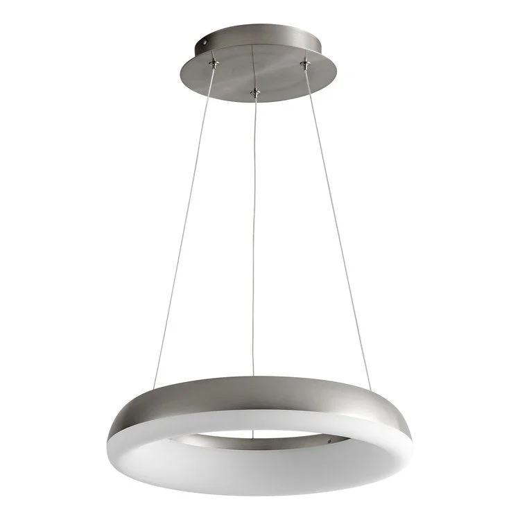 Roswell Single-Light LED 16" Pendant - Satin Nickel