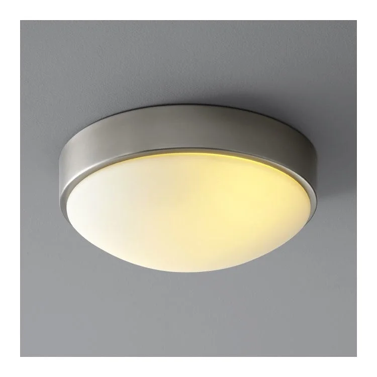 Journey Single-Light 11" Flush Mount Ceiling Fixture with Glass Shade - Satin Nickel