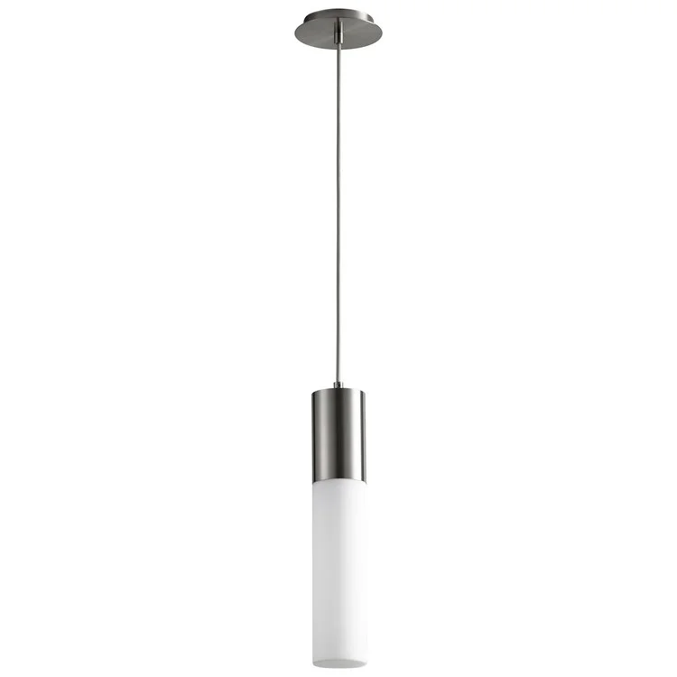 Magnum Single-Light Pendant with Glass Shade - Satin Nickel