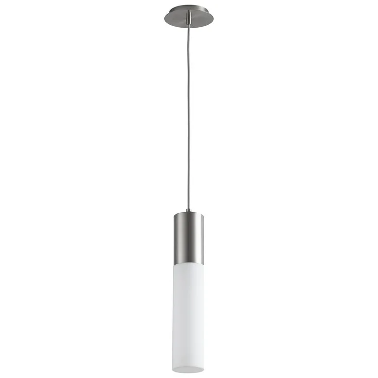 Magnum Single-Light Pendant with Acrylic Shade - Satin Nickel