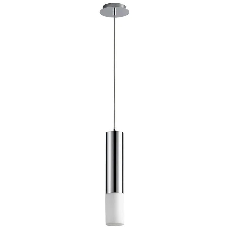 Opus Single-Light LED Mini Pendant with Glass Shade - Polished Chrome