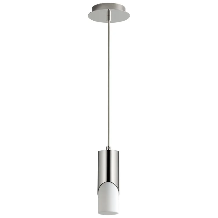 Ellipse Single-Light Short 2.75" Mini Pendant with Acrylic Shade - Polished Nickel