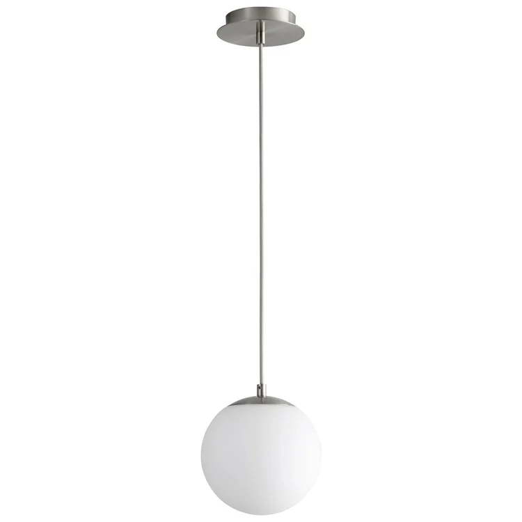 Luna Single-Light 8" Globe Pendant - Satin Nickel