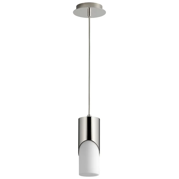 Ellipse Single-Light Short 3.5" Mini Pendant with Glass Shade - Polished Nickel