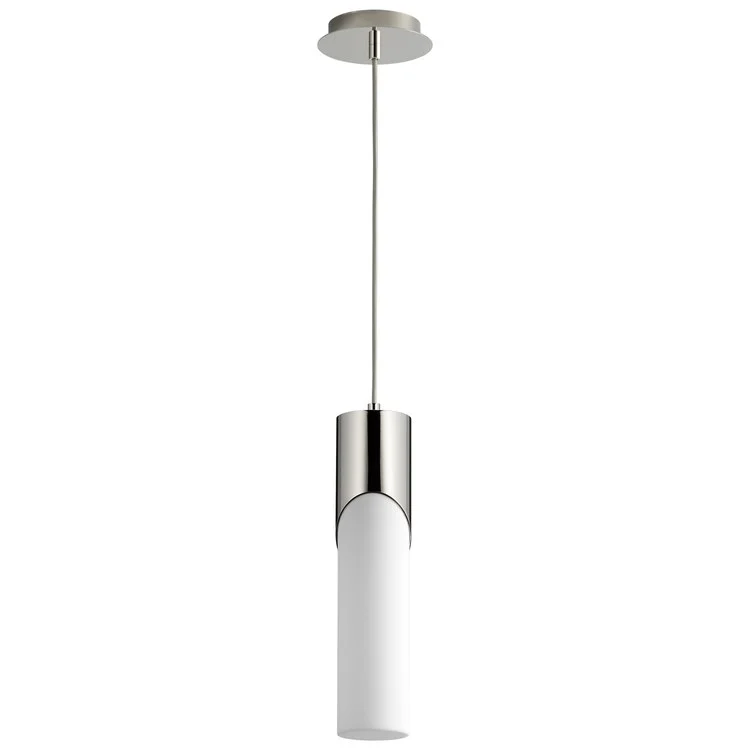 Ellipse Single-Light Tall 3.5" Mini Pendant with Acrylic Shade - Polished Nickel