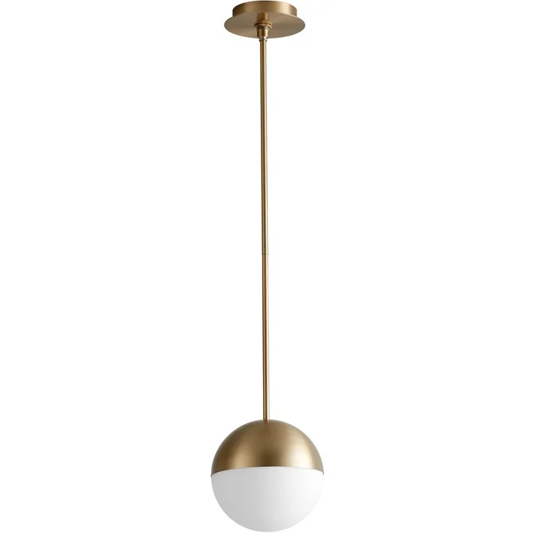 Mondo Single-Light 8" Globe Pendant - Satin Nickel