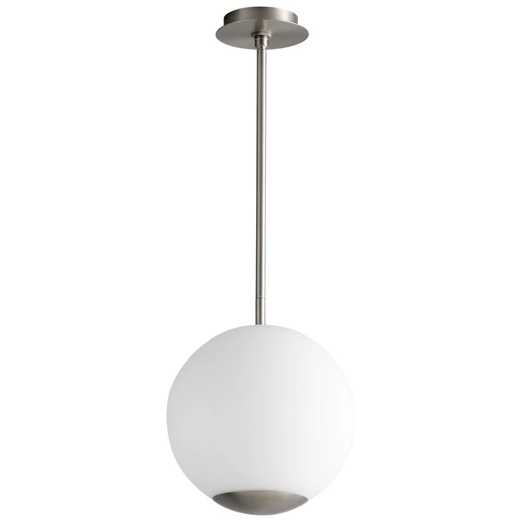 Terra Single-Light 12" LED Globe Pendant - Satin Nickel