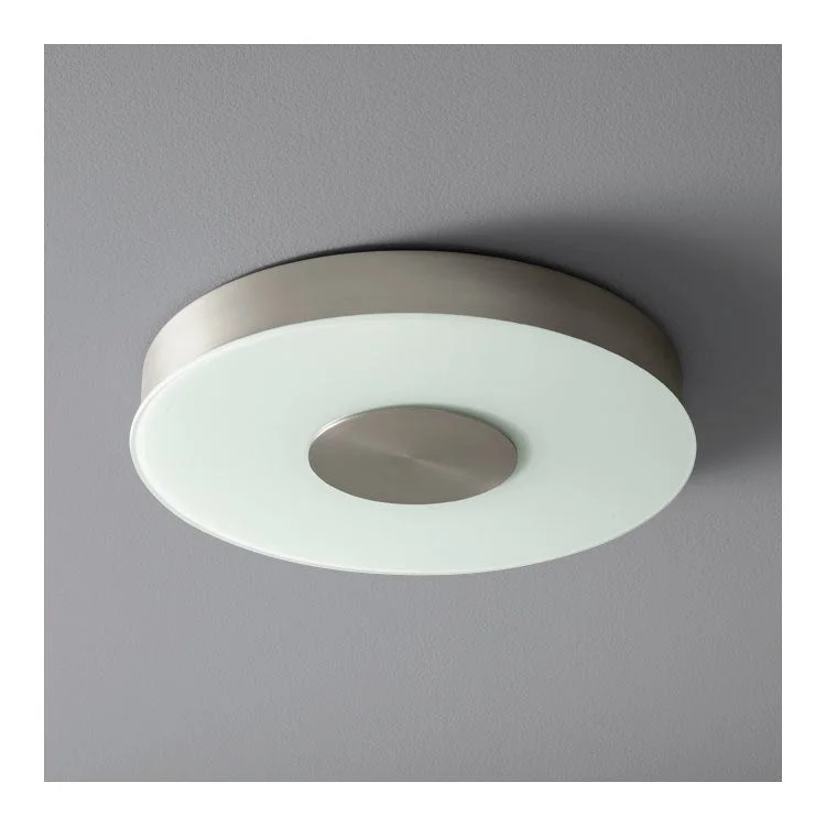 Dione Single-Light 15" Flush Mount Ceiling Fixture - Satin Nickel