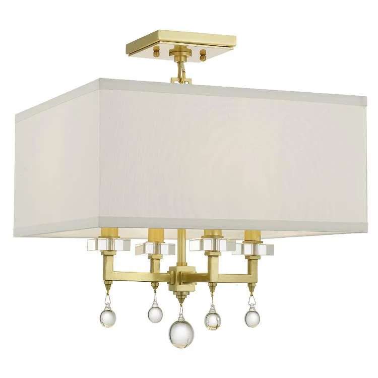 Paxton Four-Light Aged Flush Mount Ceiling Fixture