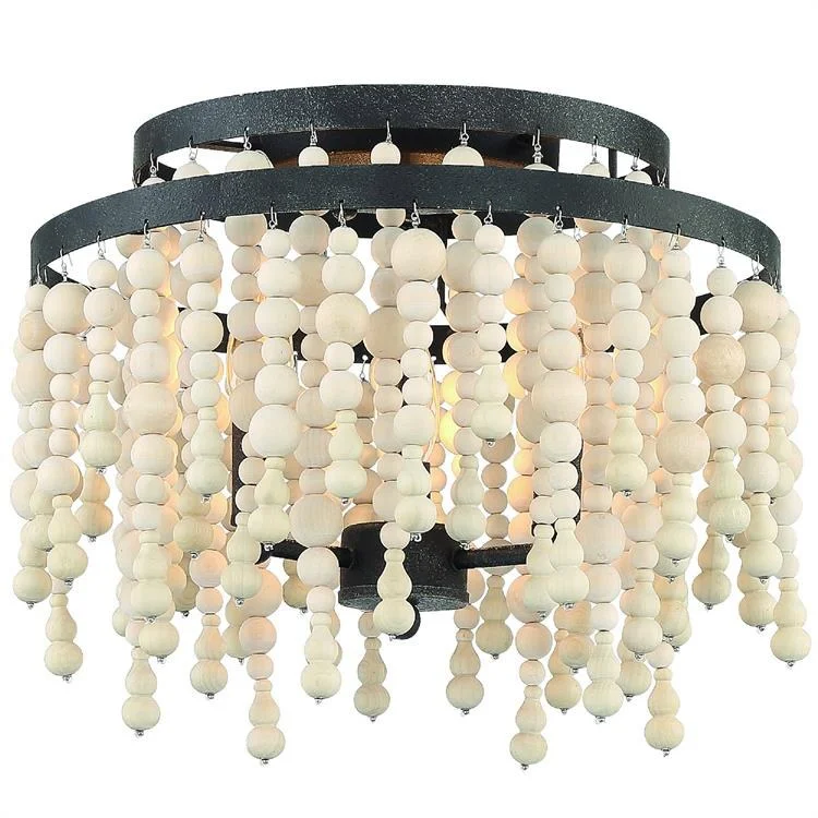 Poppy Three-Light Flush Mount Ceiling Fixture