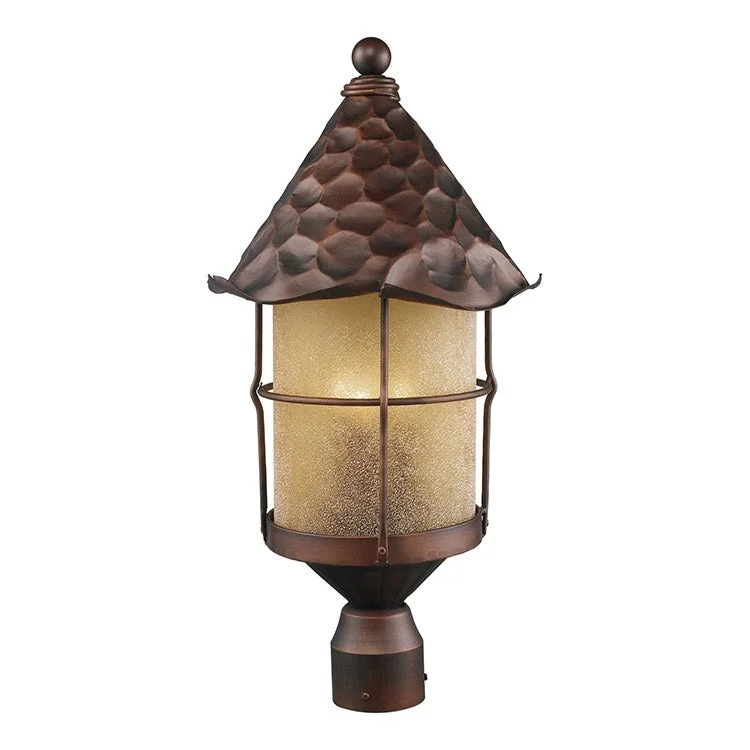 Rustica Three-Light Outdoor Post Lantern