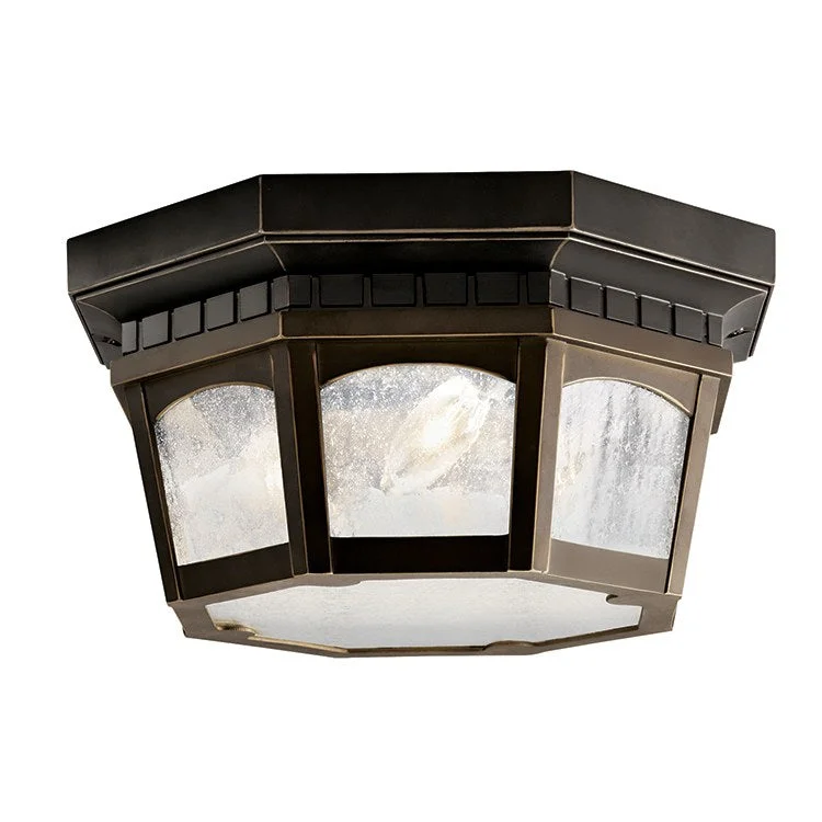 Courtyard Three-Light Outdoor Flush Mount Ceiling Fixture