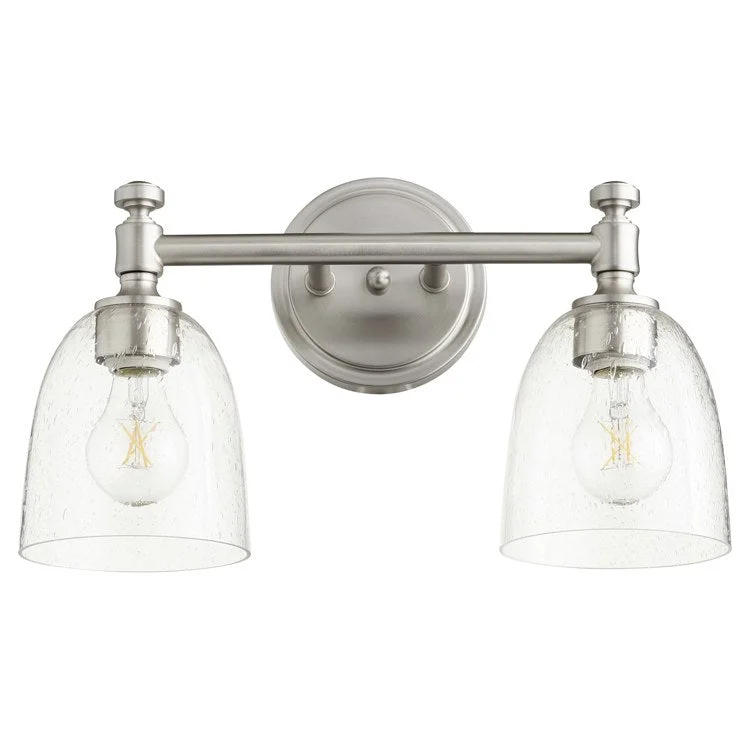 Rossington Two-Light Bathroom Vanity Fixture with Clear Seeded Glass Shades