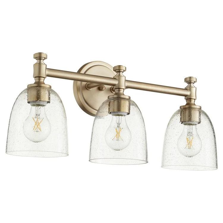 Rossington Three-Light Bathroom Vanity Fixture with Clear Seeded Glass Shades