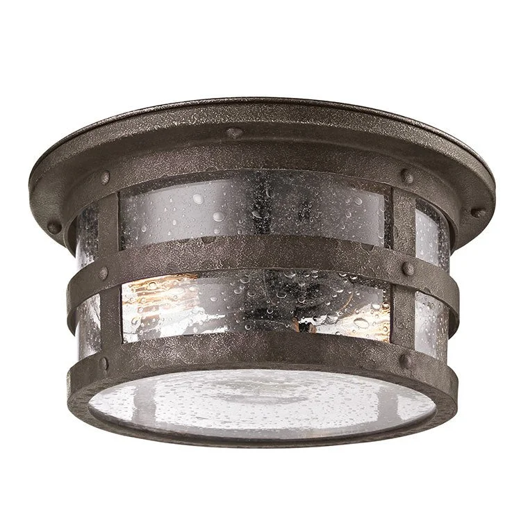 Barbosa Two-Light Outdoor Flush Mount Ceiling Fixture