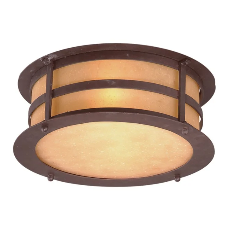 Newton Two-Light Outdoor Flush Mount Ceiling Fixture